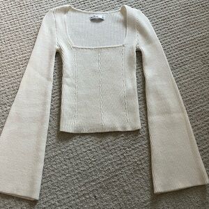 Hollister Cream Cowl Neck Sweater with Bell Sleeves